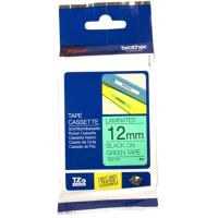 Brother TZEFX731 12mm Black on Green Tape - Genuine