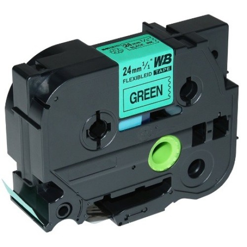 Brother TZEFX751 Black on Green Tape 24mm x 8m - Genuine