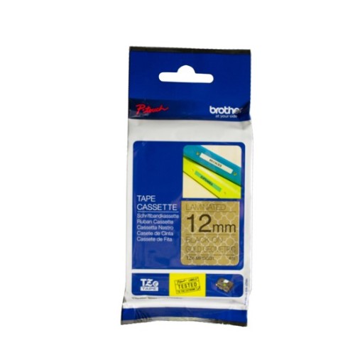 Brother TZeMPGG31 12mm Label Tape Black on Gold Geometric - Genuine Brother TZeMPGG31 12mm Label Tape Black on Gold Geometric - Genuine