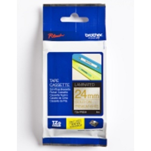 Brother TZePR254 24mm Label Tape Gold on Glitter White - Genuine