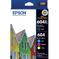 Epson 604 Black XL and Standard Colour Value Pack - Genuine