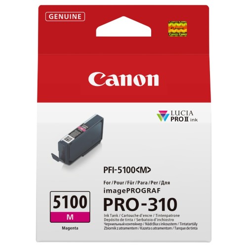 Canon 6954C001 PFI-5100M Magenta Ink Cartridge (14.4ml) - Genuine Canon 6954C001 PFI-5100M Magenta Ink Cartridge (14.4ml) - Genuine