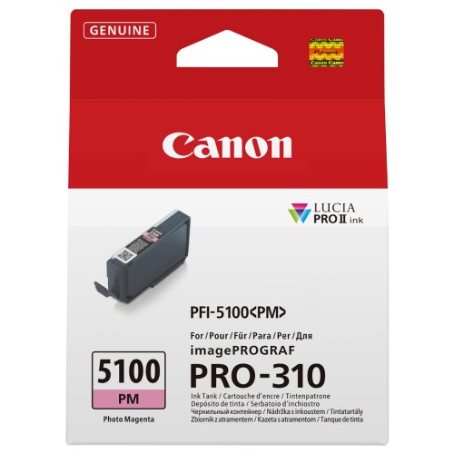 Canon 6957C001 PFI-5100PM Photo Magenta Ink Cartridge (14.4ml) - Genuine Canon 6957C001 PFI-5100PM Photo Magenta Ink Cartridge (14.4ml) - Genuine