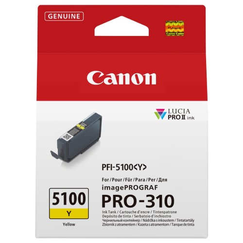 Canon 6955C001 PFI-5100Y Yellow Ink Cartridge (14.4ml) - Genuine Canon 6955C001 PFI-5100Y Yellow Ink Cartridge (14.4ml) - Genuine