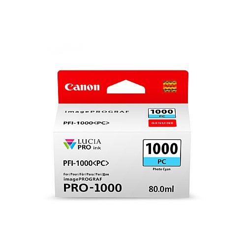 Canon PFI1000 Photo Cyan Ink Cartridge - Genuine Canon PFI1000 Photo Cyan Ink Cartridge - Genuine