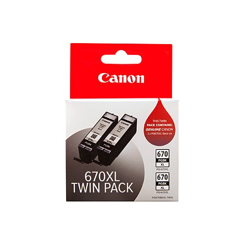Canon PGI670XL Black Ink Twin Pack - Genuine Canon PGI670XL Black Ink Twin Pack - Genuine