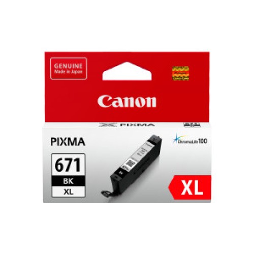 Canon CLI671XLBK Hi-Yield Black Ink Cartridge - Genuine Canon CLI671XLBK Hi-Yield Black Ink Cartridge - Genuine