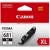 Canon CLI681XLBK Black Ink Cartridge 515 Pages - Genuine