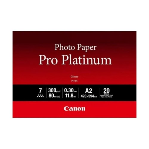 Canon PT-101A2-20 Photo Paper Glossy 300gsm 20 Sheets A2 - Genuine Canon PT-101A2-20 Photo Paper Glossy 300gsm 20 Sheets A2 - Genuine