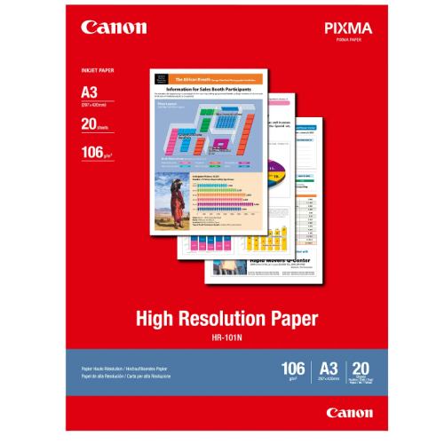 Canon HR101A3II High Resolution Paper Matt 20 Sheets 106gsm A3 Canon HR101A3II High Resolution Paper Matt 20 Sheets 106gsm A3