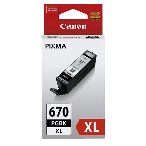 Canon PGi670XLBK Hi-Yield Black Ink Cartridge - Genuine Canon PGi670XLBK Hi-Yield Black Ink Cartridge - Genuine