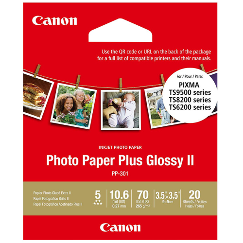 Canon C301-SQ3IN-20 Photo Paper 20 Sheets Glossy 90mm x 90mm 265gsm Canon C301-SQ3IN-20 Photo Paper 20 Sheets Glossy 90mm x 90mm 265gsm