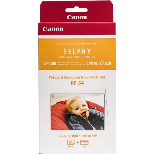 Canon RP54 Selphy Ink Cartridge and Paper 54 Sheets 148mm x 100mm Canon RP54 Selphy Ink Cartridge and Paper 54 Sheets 148mm x 100mm