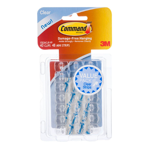Command 17026CLR-VP Decorating 40 Clear Clips, 48Mini Clear Strips Command 17026CLR-VP Decorating 40 Clear Clips, 48Mini Clear Strips