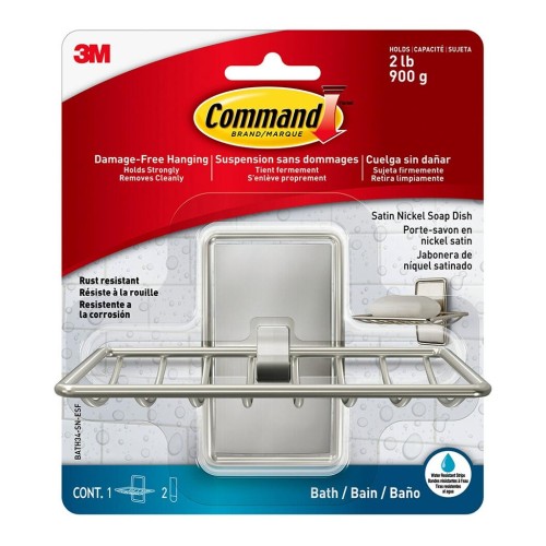 Command Soap Dish BATH34-SN-ES Satin Nickel Command Soap Dish BATH34-SN-ES Satin Nickel