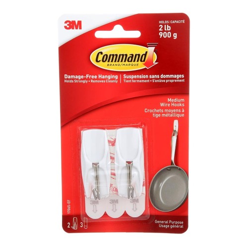 Command Hook 17065 Medium White Wire, Pack of 2 Command Hook 17065 Medium White Wire, Pack of 2