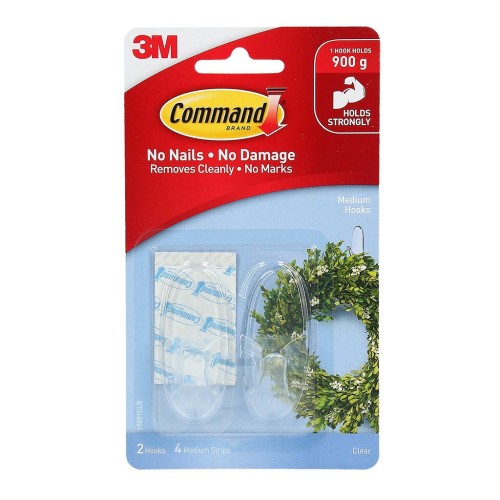 Command Hook 17091CLR Medium Clear 2 Pack Command Hook 17091CLR Medium Clear 2 Pack