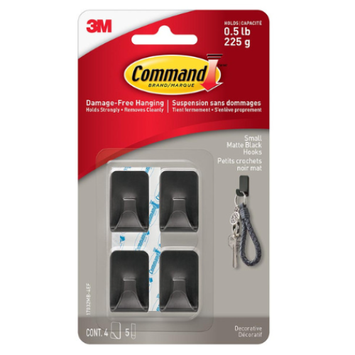 Command Hook 17032MB Small Matte Black Pk/4 Command Hook 17032MB Small Matte Black Pk/4