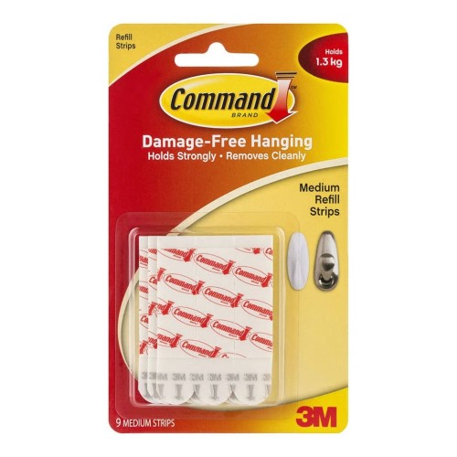 Command Strips Refill 17021P Medium White 9 Pack Command Strips Refill 17021P Medium White 9 Pack