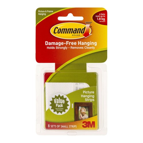 Command Strips Picture Hanging 17205-VP Small White 8 Pairs Command Strips Picture Hanging 17205-VP Small White 8 Pairs