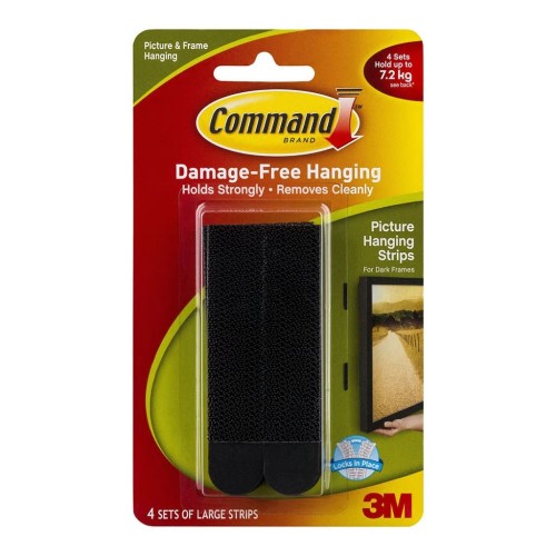Command Strips Picture Hanging 17206BLK Large Black 4 Pairs Command Strips Picture Hanging 17206BLK Large Black 4 Pairs