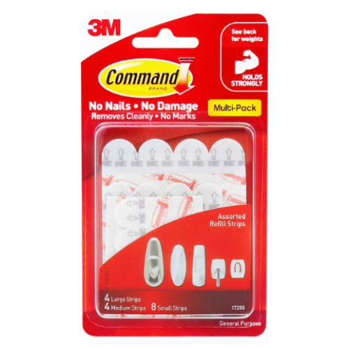 Command Strips Refill 17200 Assorted White Pk/16