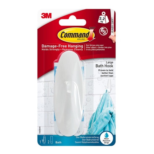 Command Bathroom Hook 17083B Large White Command Bathroom Hook 17083B Large White