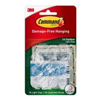 16-Pack Command Outdoor Light Clips 17017CLR-AWES Clear 16-Pack Command Outdoor Light Clips 17017CLR-AWES Clear