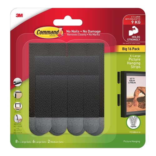 16-Pack Command Picture Hanging Strips 17218BLK-16ES 16-Pack Command Picture Hanging Strips 17218BLK-16ES