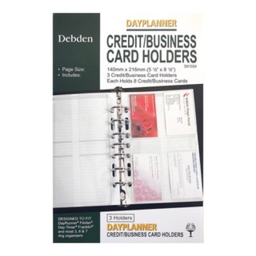 Debden Desk Dayplanner Card Holder, 3 pk 216mm x140mm 7-Ring Debden Desk Dayplanner Card Holder, 3 pk 216mm x140mm 7-Ring