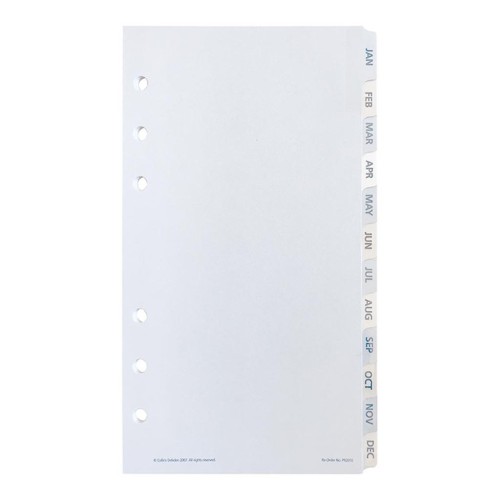 Month Tabs For Debden Personal Dayplanner Jan-Dec 172mm x 96mm 6-Ring Month Tabs For Debden Personal Dayplanner Jan-Dec 172mm x 96mm 6-Ring