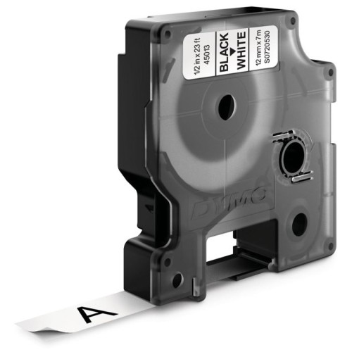 Dymo D1 S0720530 - SD45013 Label Black on White 12mm x 7m - Genuine Dymo D1 S0720530 - SD45013 Label Black on White 12mm x 7m - Genuine