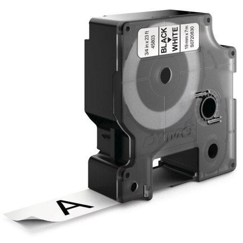 Dymo 45803 19mm x 7m Black on White D1 Label Tape - Genuine Dymo 45803 19mm x 7m Black on White D1 Label Tape - Genuine