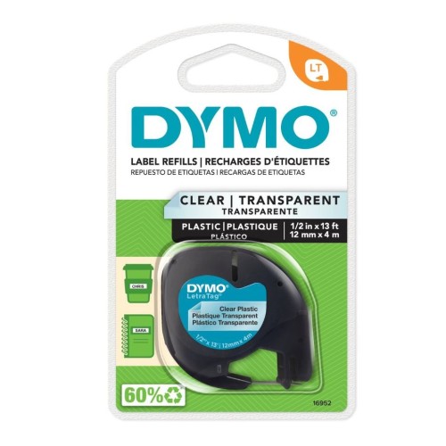 2-Pack Dymo 2191233 LetraTag Label Tape Plastic Clear - Genuine 2-Pack Dymo 2191233 LetraTag Label Tape Plastic Clear - Genuine
