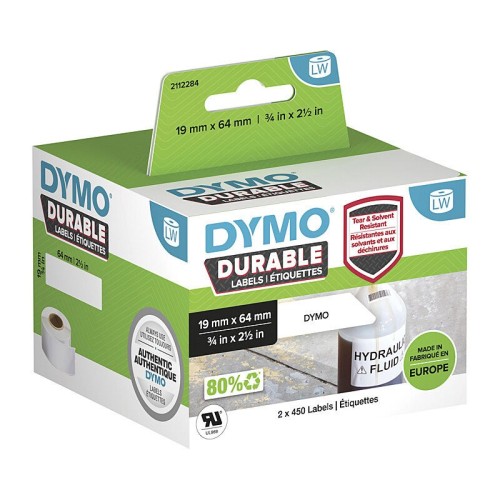 Dymo 2112284 Labelwriter Durable 900 Labels White/Black 19mm x 64mm - Genuine Dymo 2112284 Labelwriter Durable 900 Labels White/Black 19mm x 64mm - Genuine