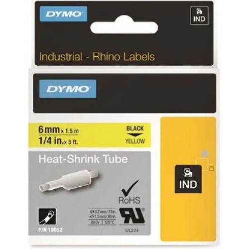 Rhino 18052 Heatshrink Tube Black On Yellow 1.5m x 6mm - Genuine Rhino 18052 Heatshrink Tube Black On Yellow 1.5m x 6mm - Genuine
