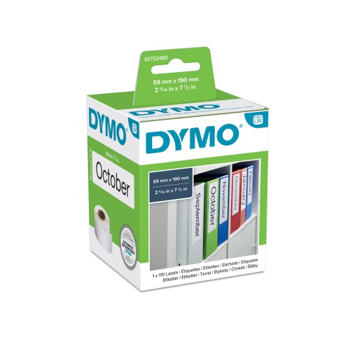 Dymo LeverArch 59mm x 190mm LW Labels - Genuine Dymo LeverArch 59mm x 190mm LW Labels - Genuine