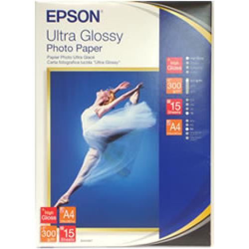 Epson C13S041927 Ultra Glossy Photo Paper 15 Sheets Glossy A4 300gsm Epson C13S041927 Ultra Glossy Photo Paper 15 Sheets Glossy A4 300gsm