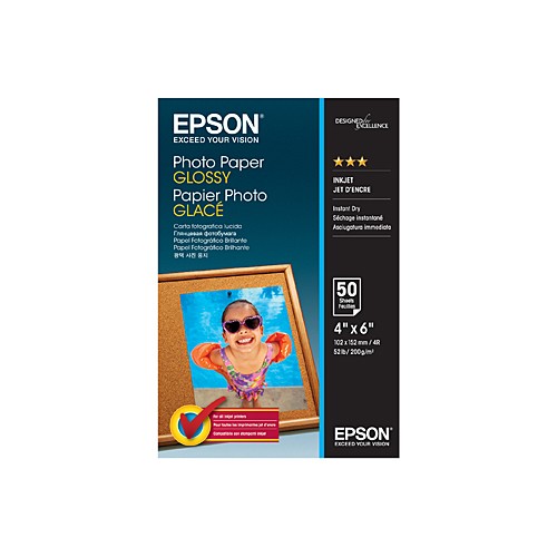 Epson C13S042547 Photo Paper 50 Sheets Glossy 4x6 Inch 200gsm Epson C13S042547 Photo Paper 50 Sheets Glossy 4x6 Inch 200gsm