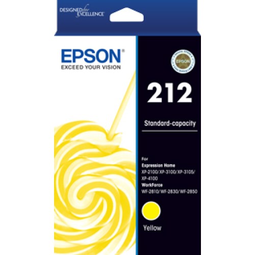 Epson 212 - C13T02R492 Yellow Ink 130 Pages - Genuine Epson 212 - C13T02R492 Yellow Ink 130 Pages - Genuine