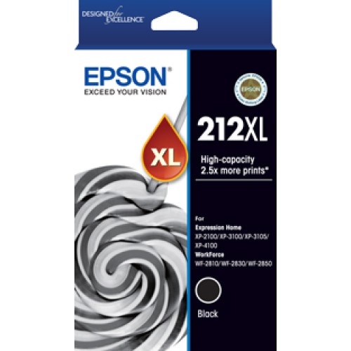 Epson 212XL - C13T02X192 Black Ink 500 Pages - Genuine Epson 212XL - C13T02X192 Black Ink 500 Pages - Genuine