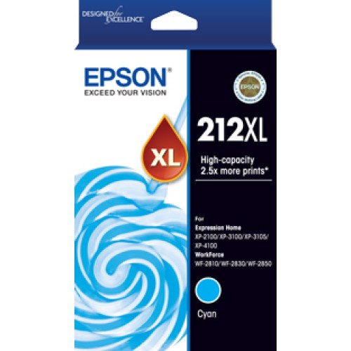 Epson 212XL C13T02X292 Cyan Ink 350 Pages - Genuine Epson 212XL C13T02X292 Cyan Ink 350 Pages - Genuine