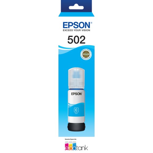 Epson T502 - C13T03K292 Cyan Eco Tank Ink 6000 Pages - Genuine Epson T502 - C13T03K292 Cyan Eco Tank Ink 6000 Pages - Genuine