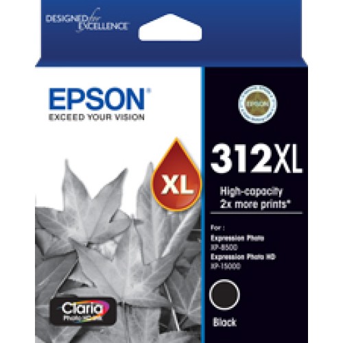 Epson 312XL - C13T183192 Black Ink 500 Pages - Genuine Epson 312XL - C13T183192 Black Ink 500 Pages - Genuine