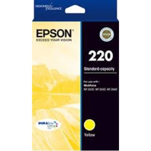 Epson 220 - C13T294492 Yellow Ink Cartridge 165 Pages - Genuine Epson 220 - C13T294492 Yellow Ink Cartridge 165 Pages - Genuine