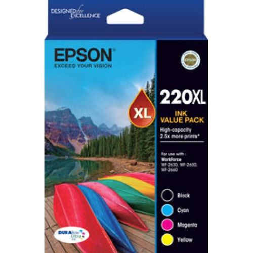 Epson 220XL - C13T294692 Inkjet Value Pack - 1 X BK/C/M/Y - Genuine Epson 220XL - C13T294692 Inkjet Value Pack - 1 X BK/C/M/Y - Genuine