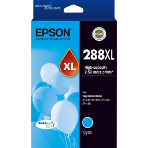 Epson 288XL - C13T306292 Cyan Ink 450 Pages - Genuine Epson 288XL - C13T306292 Cyan Ink 450 Pages - Genuine