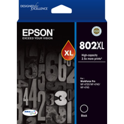 Epson 802XL C13T356192 Black Ink Cartridge 2,600 Pages - Genuine Epson 802XL C13T356192 Black Ink Cartridge 2,600 Pages - Genuine