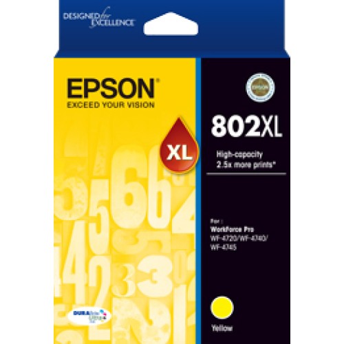 Epson 802XL C13T356492 Yellow Ink Cartridge 1,900 Pages - Genuine Epson 802XL C13T356492 Yellow Ink Cartridge 1,900 Pages - Genuine