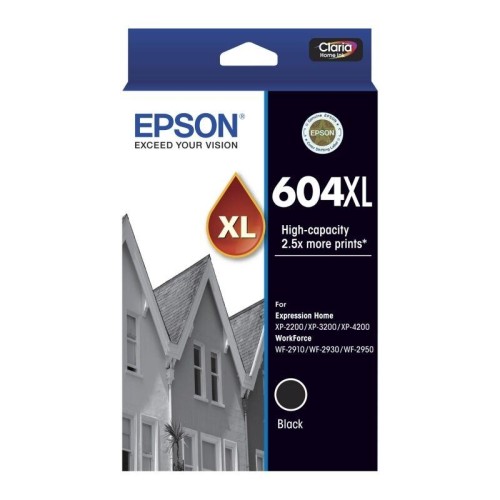 Epson 604XL C13T10H192 Black Ink Cartridge 500 Pages - Genuine Epson 604XL C13T10H192 Black Ink Cartridge 500 Pages - Genuine